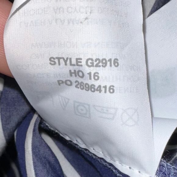 JCrew Blue White Striped Off The Shoulder Cotton Long Sleeve Top Size 14 - Picture 8 of 16